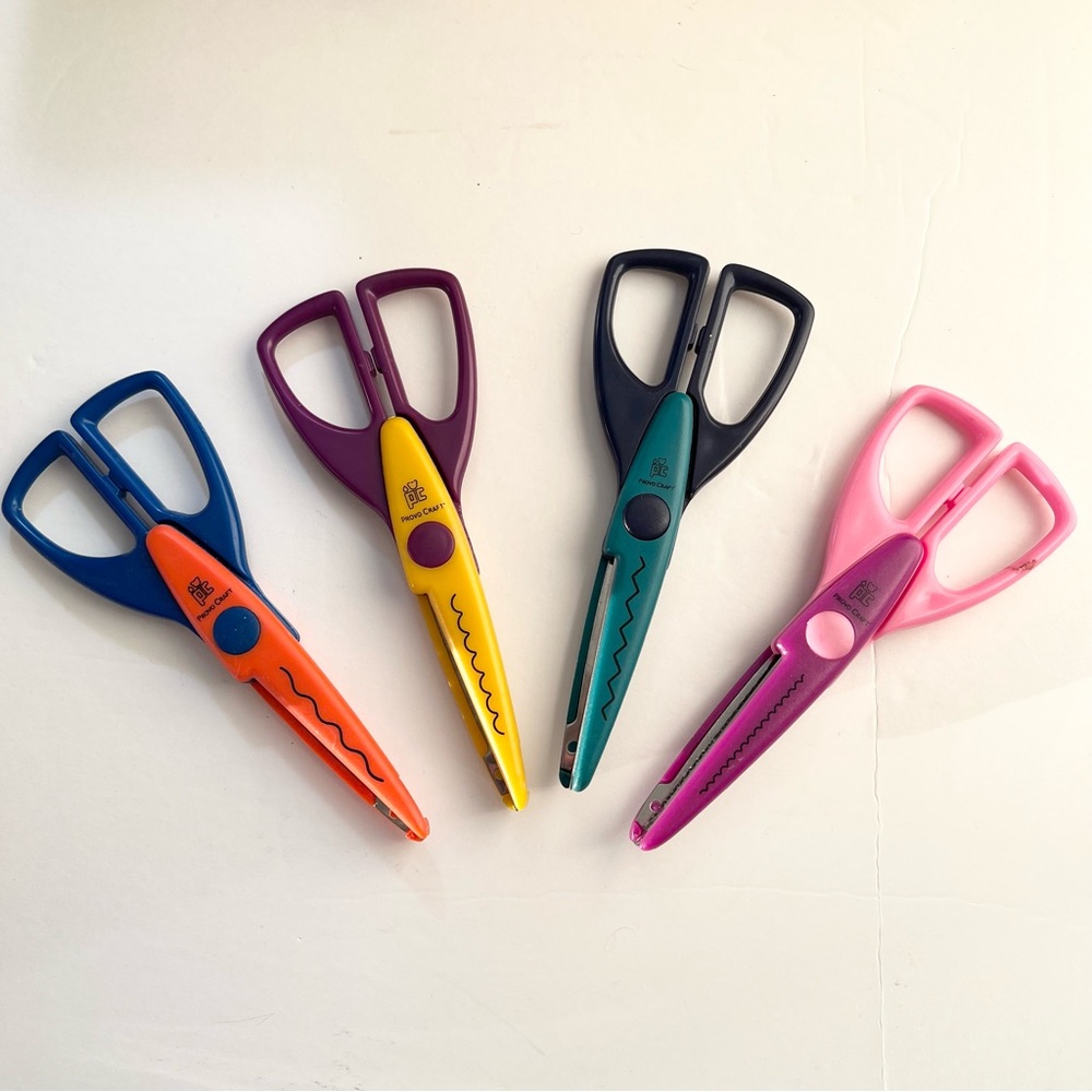 Vintage Paper Shaper Scissors 4 Piece Bundle Crafting Supplies